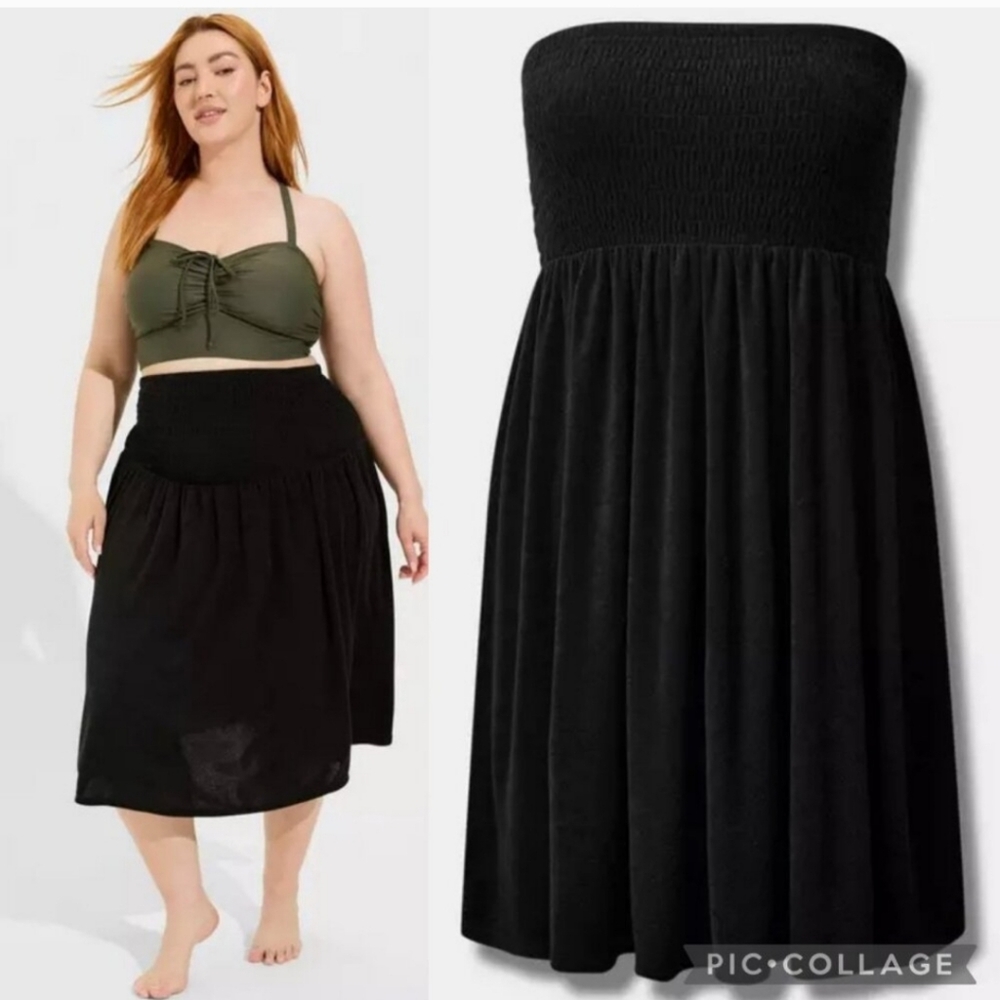 Torrid Black Strapless Dress Or Coverup Size 3